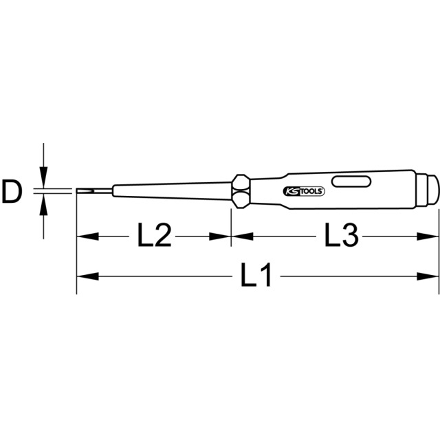 KS Spannungsprüfer 911.2188 mit Schutzisolierung 150-250 V 145mm